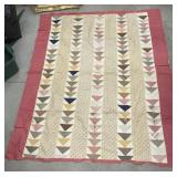 Vintage quilt top triangles design approx 71ï¿½ x