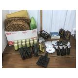 Seat cushions, candles, mirrors, doors handle,