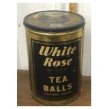White Rose Tea Balls tin