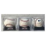 3 Autographed Official Major League Baseballs.
