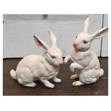 2 Lefton bunnies - 1 ear nicely repaired