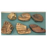 6 Baseball Gloves In Milk Crate