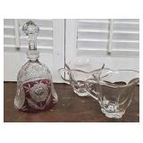 Ruby cut to clear Bell & Creamer & sugar (both