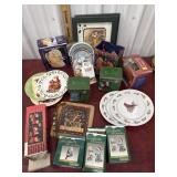 Christmas mugs, cake plates, angel lights,