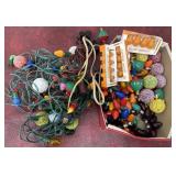 Vintage Christmas light bulbs and string lights