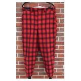 Woolrich Red & Black Plaid Wool Pants. Size 36.