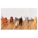 Vintage Japan Plastic Dogs (1 missing his tail)