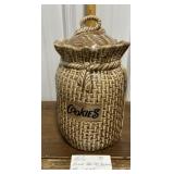 McCoy Cookie Jar. Burlap bag. Marked ï¿½158 USAï¿½