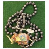 Hematite & Enameled Cloisonne elephant Necklace -