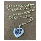 .925 Millefiori Moretti Venetian Heart Necklace-