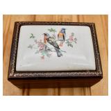 Vintage Westland Porcelain Top Music-Jewelry Box