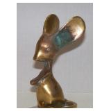 Mid Century Solid Brass Mouse Sculpture w/ Some