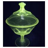 Glow glass EAPG pattern glass compote - clear