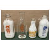 4 milk bottles- Albany, Monticello, Liverpool, &