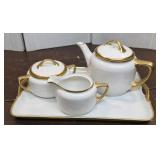 Beautiful KPM Bavaria Germany teapot, creamer,