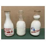 3 milk bottles - Avon, PA , Wyles, & Netherland