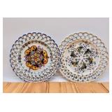 Pair of Hand Painted Fabrica Ceramica Plates