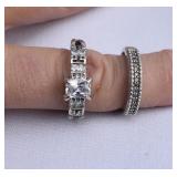 Sterling & Gemstone Sparkly Rings. Unknown stones