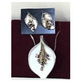 Stamped 925 necklace, earring backs stamped 925-