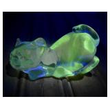 Vintage Fenton Cat Figure. Glows under UV