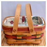 Small Longaberger Basket with Fabric Liner and