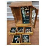 Jewelry box with contents necklaces rings etc