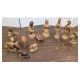 Wooden carved Nativity pieces