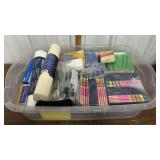 Misc. office supplies. Branded items. Stickers.