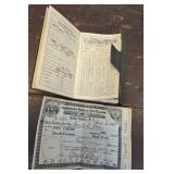 1924 Harold Weber diary & odd fellows receipt