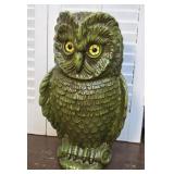 Large Beautiful 60s Plaster Owl - GREAT glass