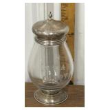 Frank M Whiting Sterling silver / glass tea caddy