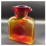 Blenko double spout Amberina cadmium glow glass