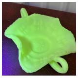 Fenton custard satin Art Glass square