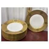 Limoges Haviland heavy trimmed gold large plates