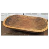 1800s Primitive hand carved wooden dough bowl