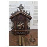 Ornate Early German Cuckoo clock - large -