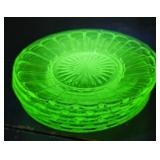 Vaseline Green Depression Glass Dessert Plates