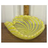 Murano glass yellow swirl bowl