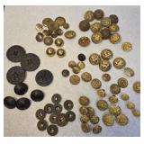 Buttons - military & American Red Cross