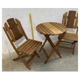 Carved Coca Cola -3 Piece Folding Wood Patio Set