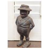 Orig 1920s black boy cast iron bank - great