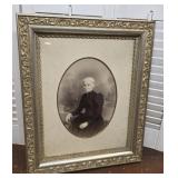 Ornate Antique silver leaf Gesso framed Grandma