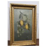 1800s Lemon Branch Painting In Fabulous frame