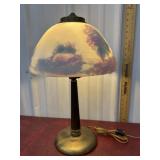 Original reverse painted table lamp