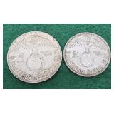 Two 1937 German coins