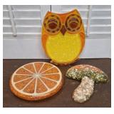 3 fun MCM resin trivets/ spoon rests