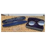 2pr Early Eyeglasses With Cases