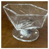 Lalique Signed geometric crystal bowl