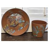 Antique Redware Wedgewood bowl & cup - NICE!!