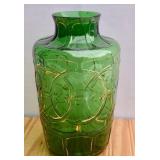 Antique Dugan Glass Art Nouveau Green Gilt